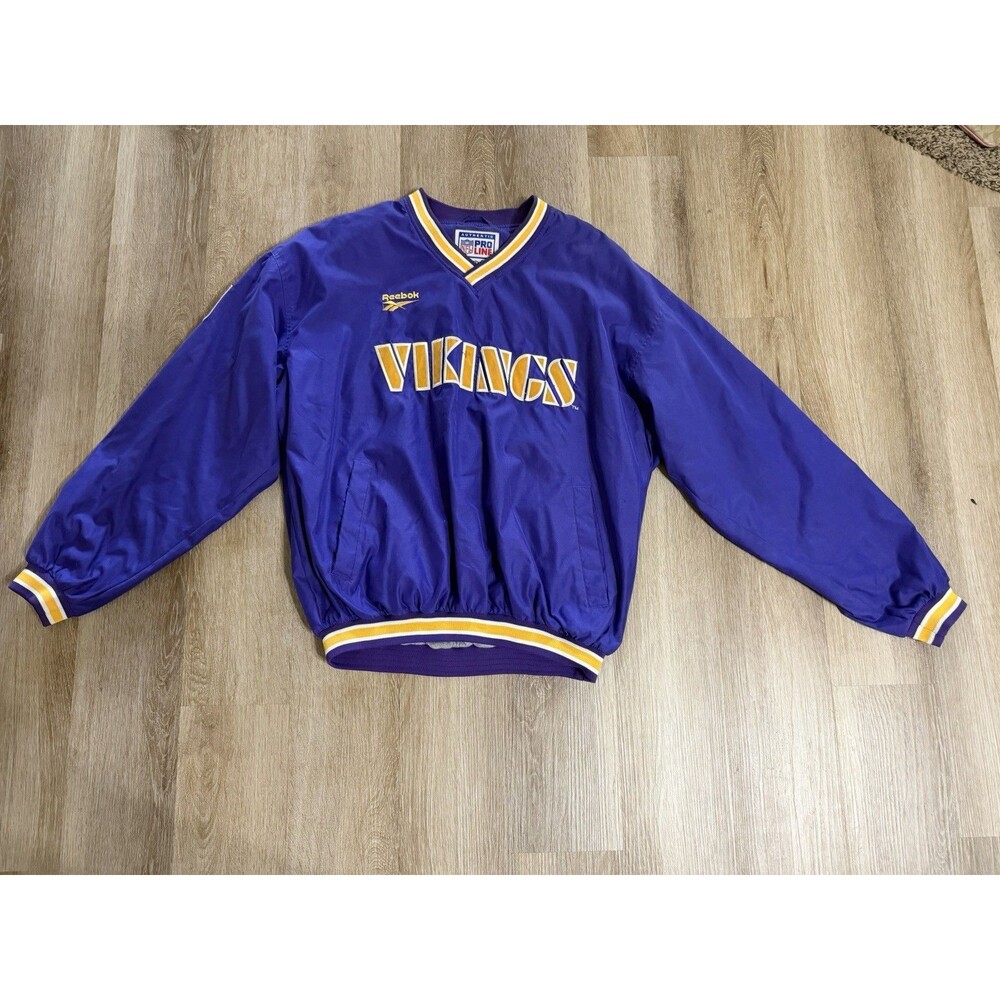 NFL Pro Line Reebok Minnesota Vikings Purple Windbreaker Pullover Men’s Large